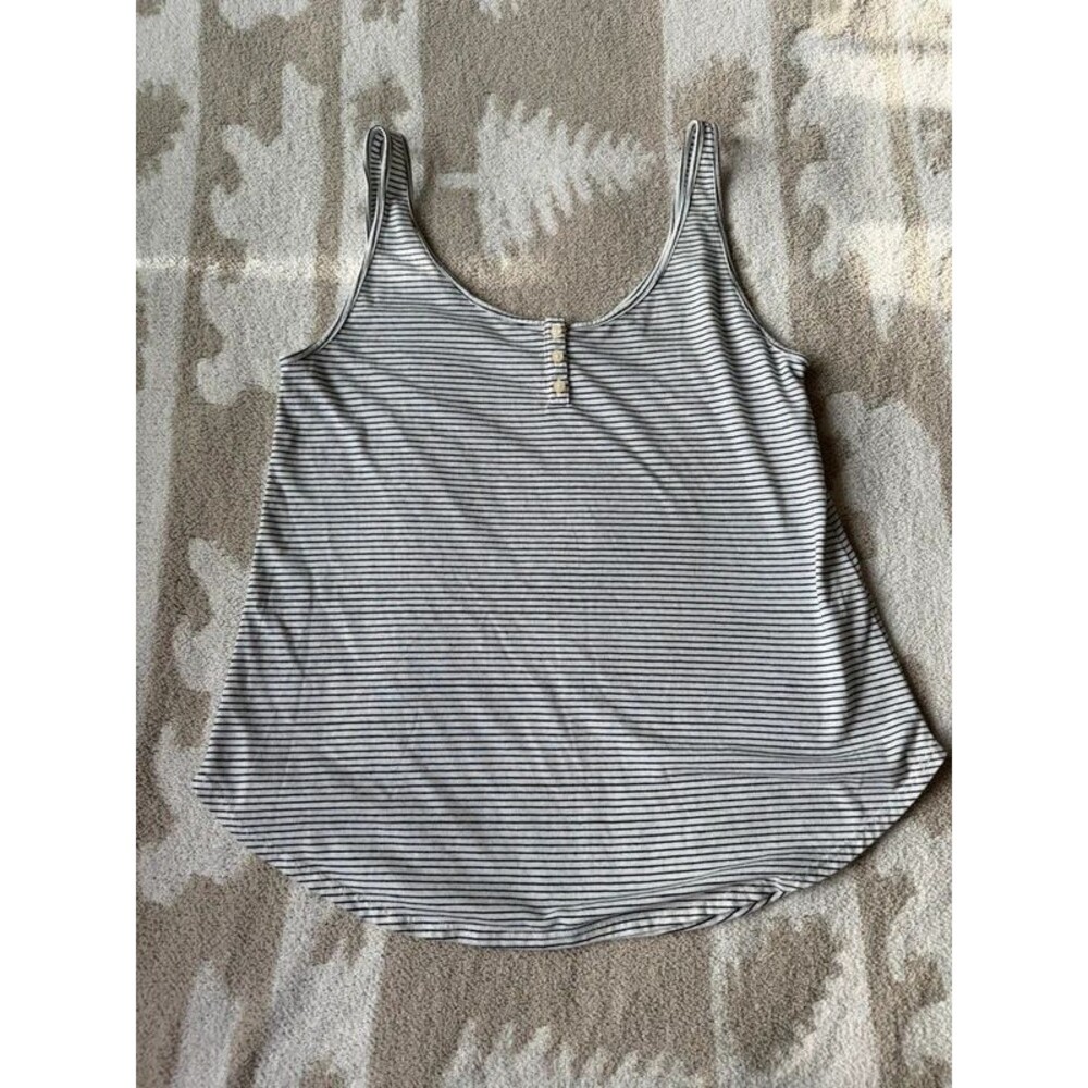 Abercrombie & Fitch Y2K 2010s Black & White Striped Tank Top Women’s Size S